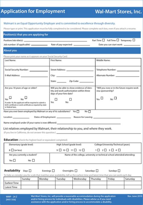 Walmart has told its employees to be wary of the app because it is not software authorized by the company. Download WalMart Job Application Form for Free - FormTemplate