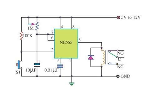 555 Timer Control Circuit Diagram