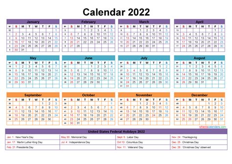 2021 blank and printable calendar with united states holidays in word document format. Free Editable Printable Calendar 2022 - Template No.ep22y23