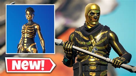 New Gold Skull Trooper And Skull Ranger Skins Gameplay In Fortnite