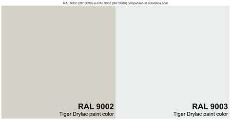 Tiger Drylac RAL 9002 Vs RAL 9003 Color Side By Side