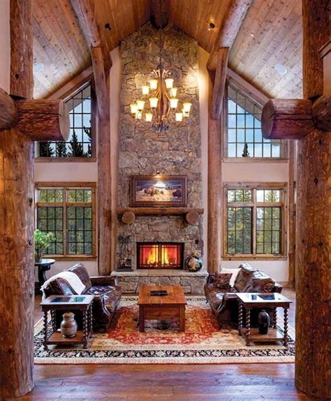 60 Favourite Log Cabin Homes Fireplace Design Ideas 44 Homedecor