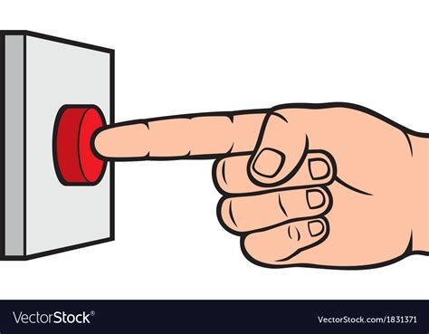Hand Pressing Alarm Button Royalty Free Vector Image