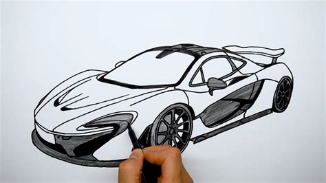How To Draw A Car Mclaren P1 Step By Step Youtube