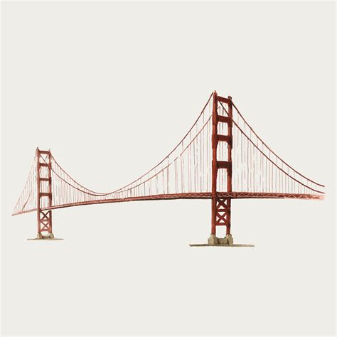 The Golden Gate Bridge Watercolor Illustration Download Free Vectors