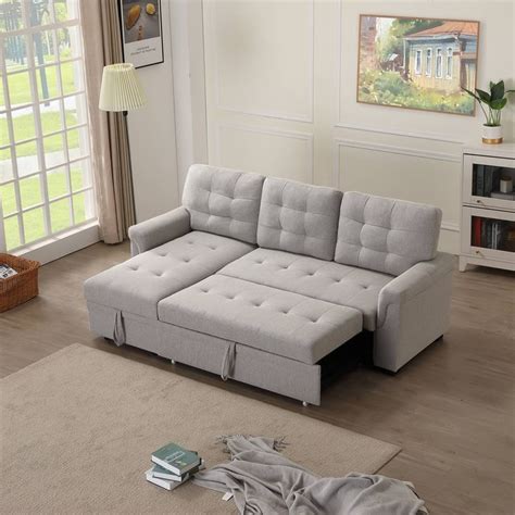 Uhomepro Modern Convertible Sofa Bed Sectional Sofa Sleeper With