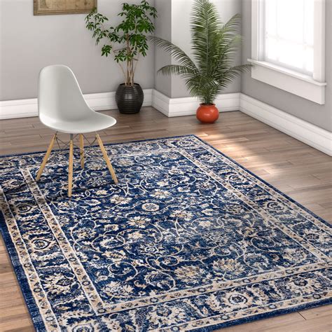 Well Woven Amba Sonoma Traditional Distressed Blue Area Rug
