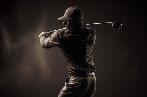 Premium Ai Image Male Golfer Swinging Golf Club Ai Generated