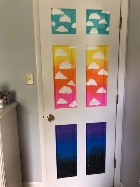Creative Bedroom Door Paint Design