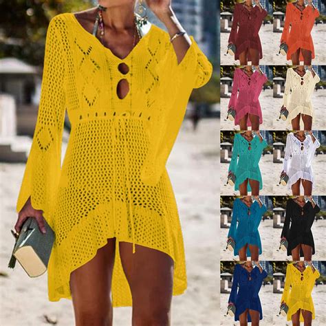 2020 sexy crochet knitted beach cover up tassel tie beachwear tunic long pareos summer swimsuit