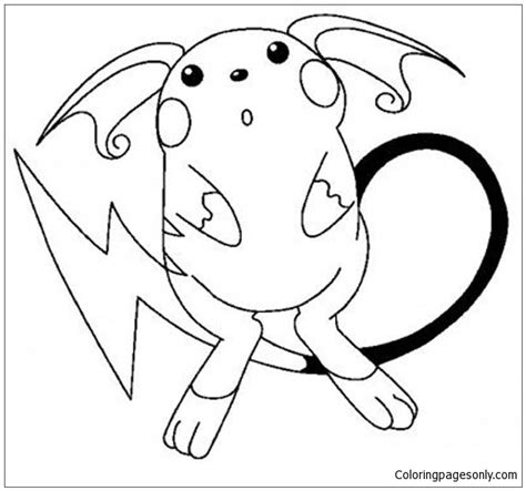 Raichu Pokemon Coloring Page Free Printable Coloring Pages E