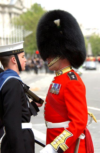 A Garrison Sergeant Major Welsh Guards Giving Some Words Of
