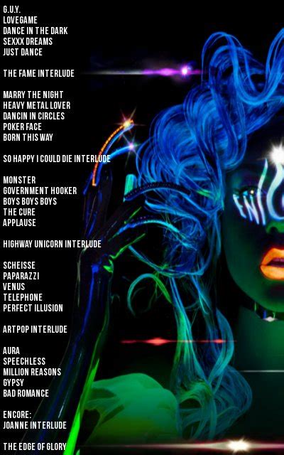 Fantasy Enigma Setlist Live In Las Vegas Gaga Daily