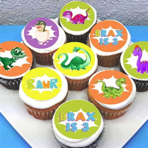 Dinosaur Edible Cupcake Toppers Deezee Designs