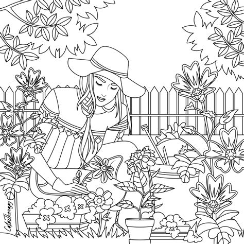 Garden Scenery Coloring Pages For Adults My Friend Tasha Goddard Is A