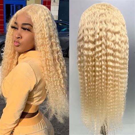 613 Blonde Deep Wave Wigs Human Hair 13x4 Undetectable Lace Front Wigs