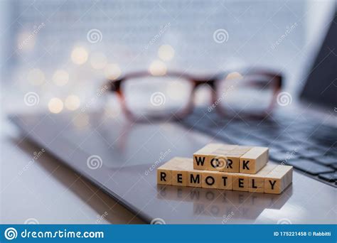 Work Remotely Concept To Suggest Working Anywhere Anytime with Laptop