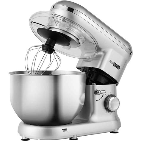 vivohome 650 watt 6 qt 6 speed silver tilt head kitchen stand mixer with beater dough hook