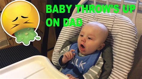 Baby Throws Up On Dad Youtube