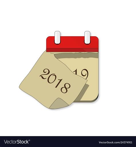 Calendar 2018 2019 With Shadow On A White Vector Image