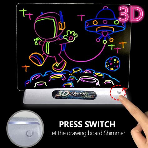 Hot Portable 3d Light Magic Drawing Pad Led Writing Board Drawing Pad