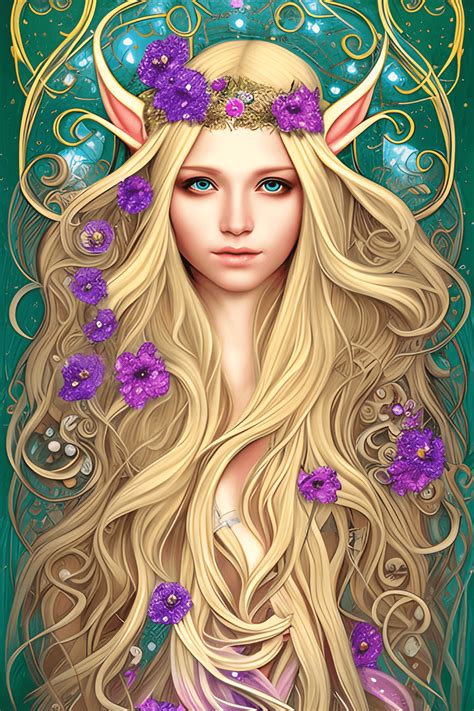 Celestial Elf With Long Blonde Hair Creative Fabrica