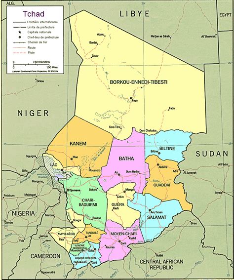 Carte Des Divisions Administratives Du Tchad