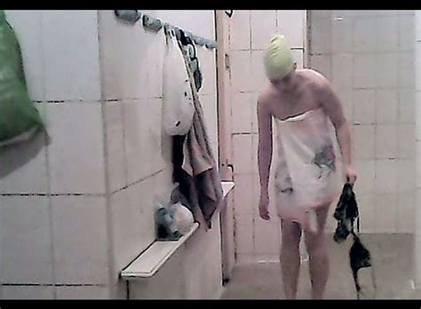 Lovely White Ladies In The Shower Room Undressing And Washing Together Video