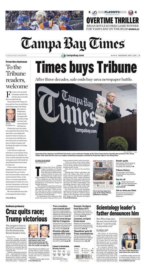 The Tampa Bay Times Turns 135 Today Here Are Our Most Iconic Front