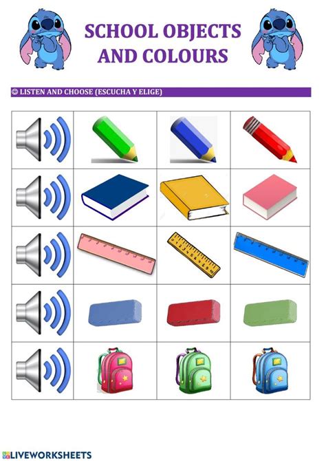 Classroom Objects Listening Exercises