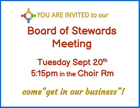 Board Of Stewards Meeting Mission Bend United Methodist