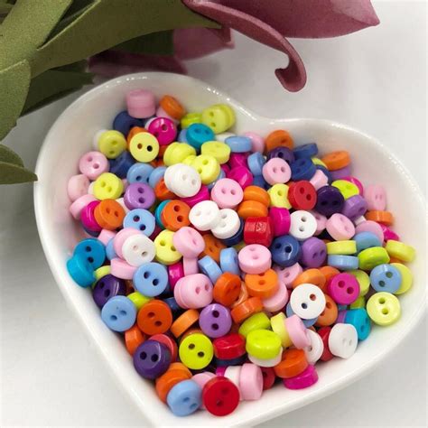 100pcslot 6mm Round Resin Mini Tiny Buttons Sewing Tools Decorative