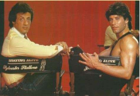 1983 Sylvester Stallone And John Travolta Staying Alive R