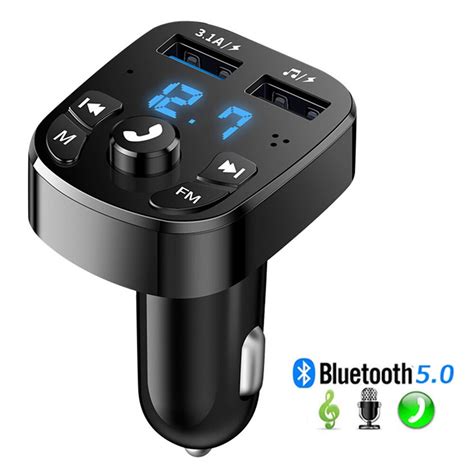 Cargador De Coche Con Transmisor FM Bluetooth Audio USB Dual