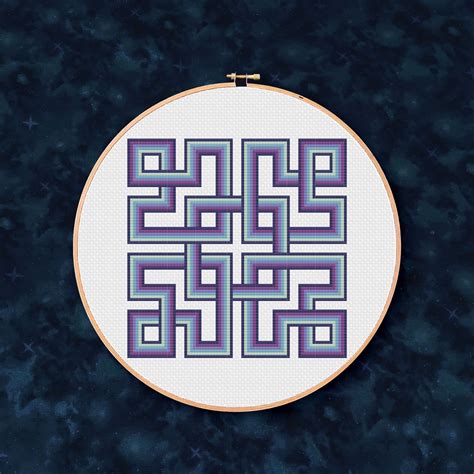 Square Knots Abstract Geometric Design Pdf Cross Stitch Etsy In 2020