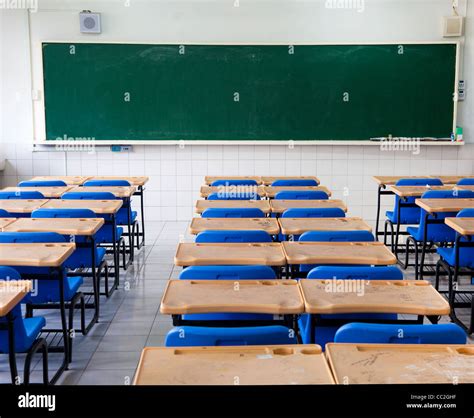 Classroom And Chalkboard Stock Photo Alamy