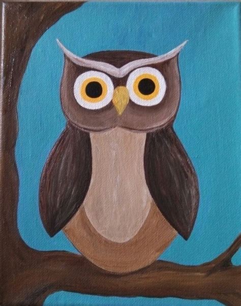 Owl Painting Acrylic On Canvas Owl Painting Owl Painting Acrylic Art