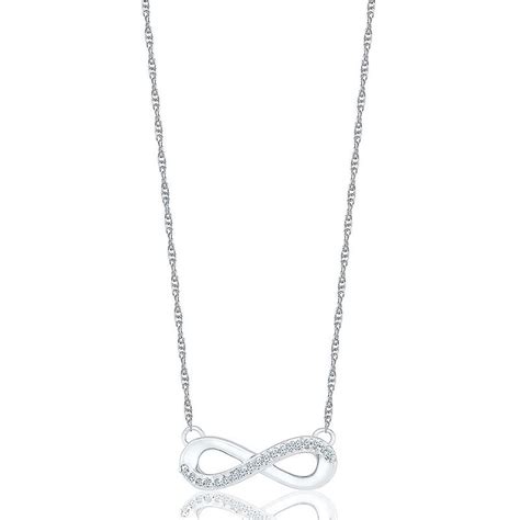 Diamond Infinity Necklace In Sterling Silver Helzberg Diamonds