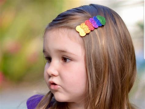 Rainbow Hair Snap Clips Rainbow Glitter Hairclip For Little Etsy