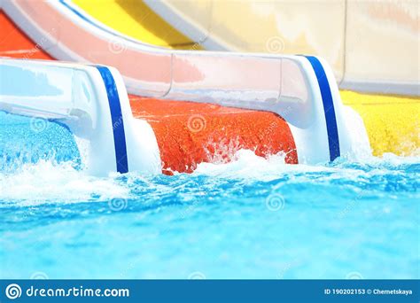 Slide At Water Park Summer Vacation Stock Image Image Of Beach