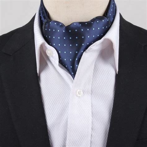 Mens Navy With Light Blue Polka Dots Ascot Cravat Nz Ties