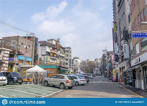 Hongdae Street Parking Lot Editorial Stock Image Image Of Destination