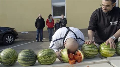 Video Meet The Man Who Can Crush Watermelons With His Head Guinness World Records