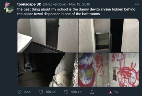 Secret Danny Devito Shrine Discovered In A Suny College Bathroom