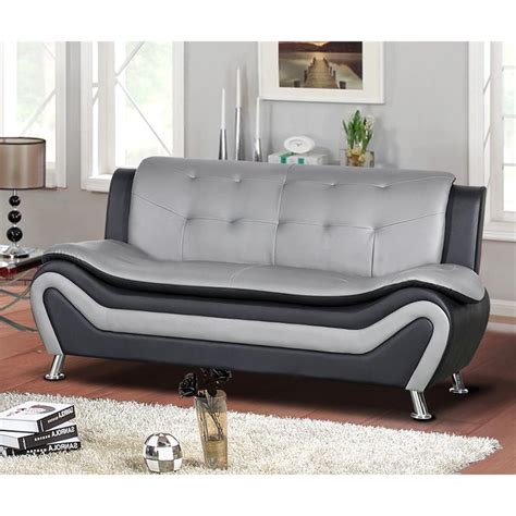 Seat cushions are filled with high resilience foam and polyester fibre wadding to provide you with a great seating experience. Kingway Furniture Gilan Faux Leather Living Room Sofa ...