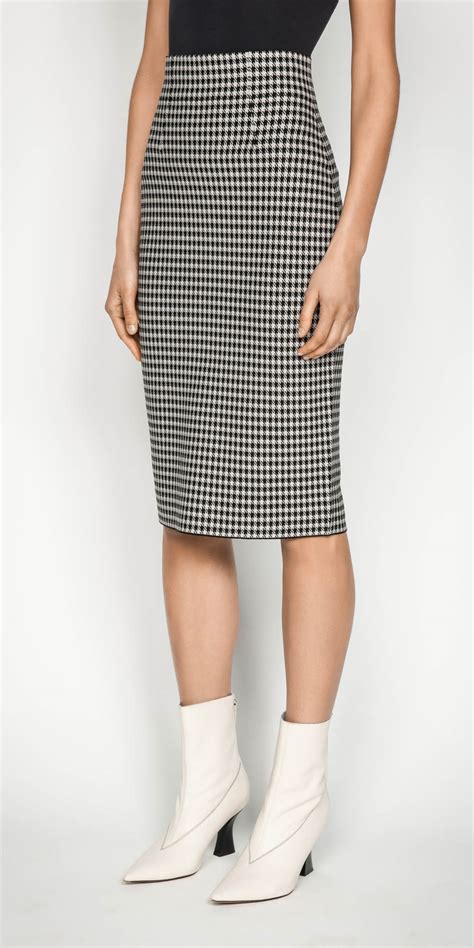 Houndstooth Milano Knit Skirt Buy Knitwear Online Cue