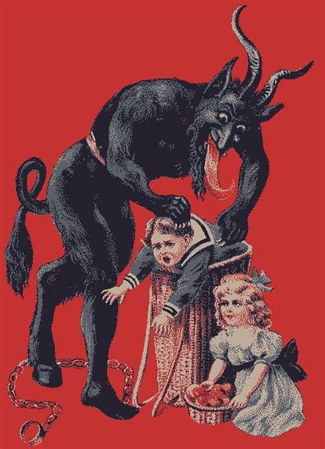 Merry Christmas From Krampus Greeting Card By Dzdn Creepy