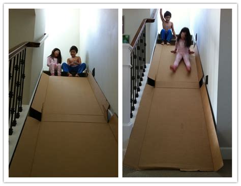 How To Make Diy Cardboard Stair Slide For Kids How To