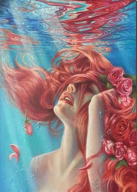 Painting Emerging Artwork Mermaid Style Fine By Melodyowensart