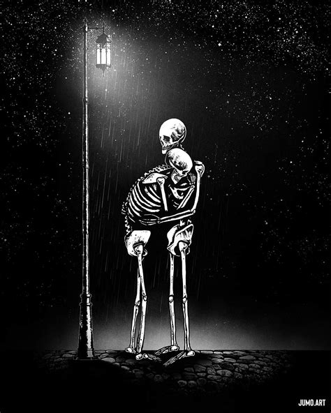 Skeletons Hugging Each Other Skeleton Artwork Skeleton Love Dark